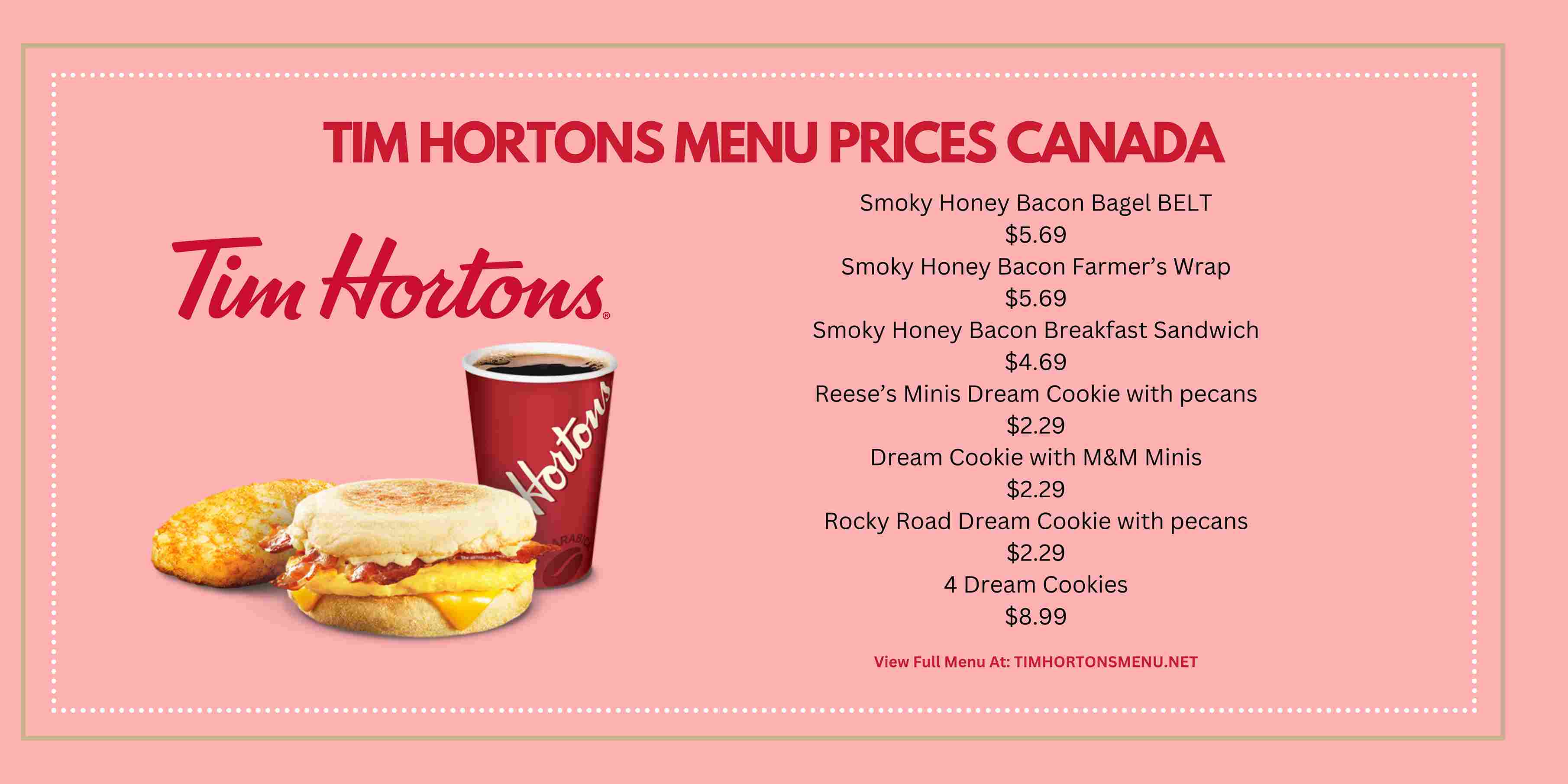 Tim Hortons Menu with Prices Canada 2023❤️