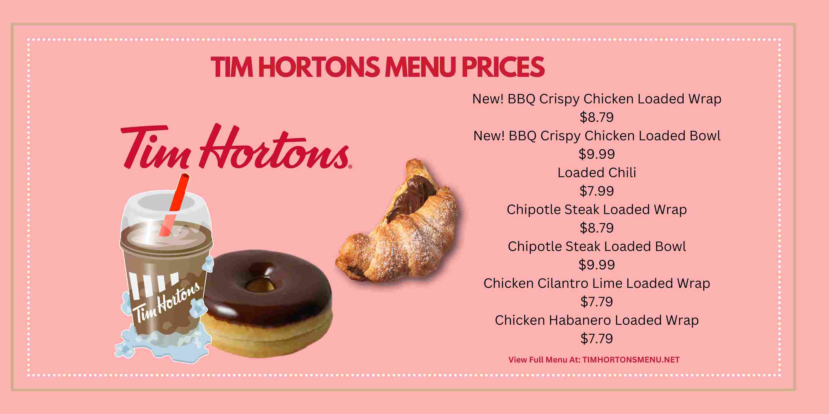Tim Horton Menu Canada with Prices 2023